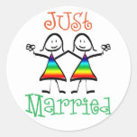 Lesbian Wedding Favours Round Sticker