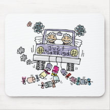 Lesbian Wedding Just Married Mouse Pads