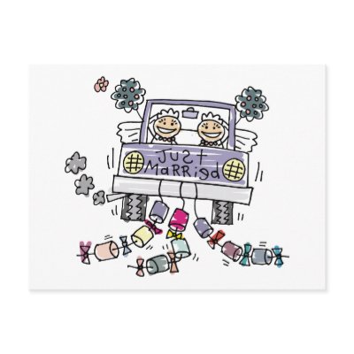 Lesbian Wedding Just Married Postcard by gayweddingday