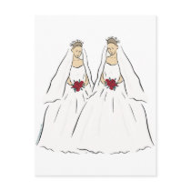 Lesbian Wedding Postcard