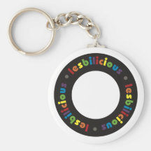 Lesbilicious (Circle) Keychain