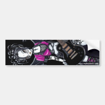 Leslie Gothic Black Beauty Guitar Fairy Bumper Stickers