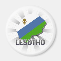 Lesotho Flag Map 2.0 Magnets