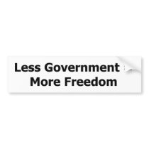 Less Government = More Freedom Bumper Stickers