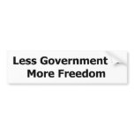 Less Government = More Freedom bumper stickers