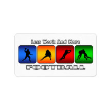 Less Work And More Football Personalized Address Label
