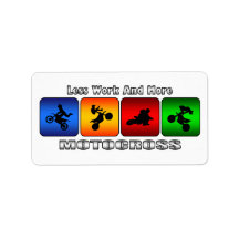 Less Work And More Motocross Address Label