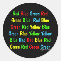 L'essai de Stroop Autocollants Ronds