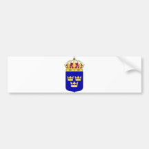 Lesser Coat of Arms Sweden Official Symbol Logo Bumper Sticker