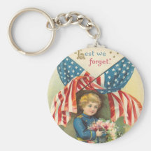 Lest We Forget Memorial Day Keychains