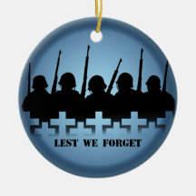 Lest We Forget Ornament Personalized Memorial Gift