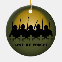 Lest We Forget Ornament Personalized Memorial Gift
