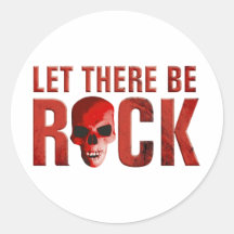 let accélérateur de prise there jouer du rock skul autocollant rond