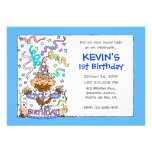 Let 'Em Eat Cake - 1st Birthday for Baby Boy Invites
