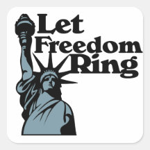 Let Freedom ring for the USA lady liberty Square Sticker