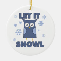 Let is SNOW OWL Christmas Ornaments