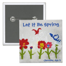 Let It Be Spring Button