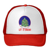 Let It Snow Christmas T-Shirts, Gifts and Cards Trucker Hat