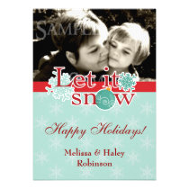 Let It Snow Holiday Photo Template invitations