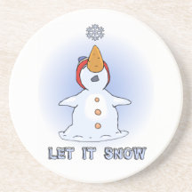 Let It Snow Snowman coasters