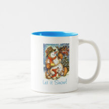 Let it Snow  Snowman Coffee Cup Coffee Mugs