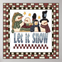 Let It Snow Snowmen Poster