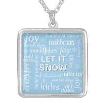 LET IT SNOW Winter Christmas Necklace