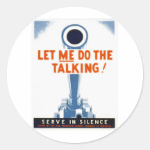 Let Me Do The Talking WWII Poster Sticker