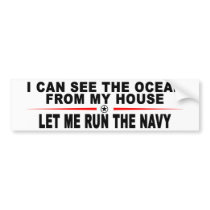 Let Me Run The Navy Bumper Sticker