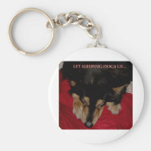 LET SLEEPING DOGS LIE KEYCHAIN