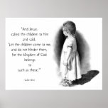 LET THE CHILDREN COME: JESUS: PENCIL ART PRINT