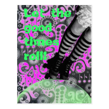 Let the good times roll! invitation postcard