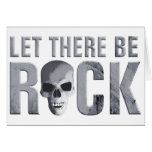 let there BE rock skull grey Greeting Card