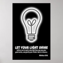 Let Your Light Shine Matthew 5:16 Bible Verse Posters