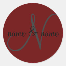 L'étiquette de monogramme de "N", personnalisent d Autocollants