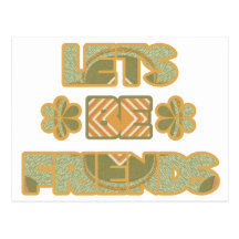 Lets be Friends Retro Trendy Post Cards