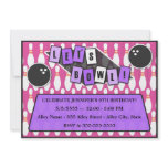 Let's Bowl Bowling Party Birthday Invitation pink