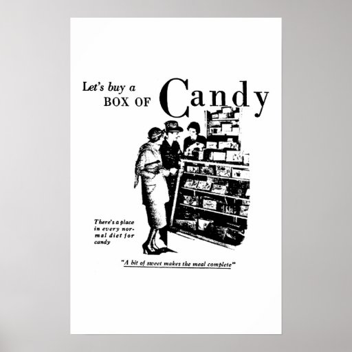 Let's Buy A Box Of Candy advertisement 1930 Print
