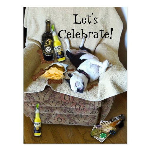 Let's Celebrate Boston Terrier Party Invitation Post Cards