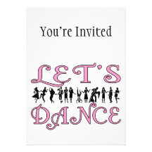 Let's Dance Dancing Couples Invitations