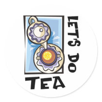 Let's Do Tea Round Stickers