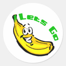 Lets Go Bananas Round Stickers