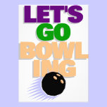 Let's go bowling invitations