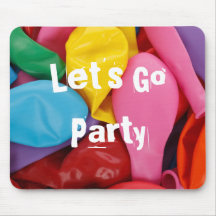 let's go party coloured balloons mouse pads