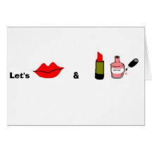 Let's kiss and makeup greeting cards