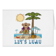Lets Luau (Boy Monkey) Greeting Card