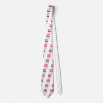 LET'S PARTY RED WINE AND CHRISTMAS HATS PRINT NECK TIE