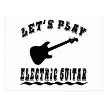 Let's Play Electric Guitar Postcard