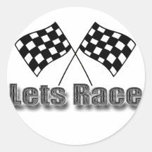 Lets Race Round Sticker