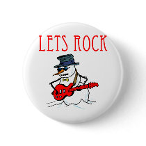 Let's Rock Snowman Buttons